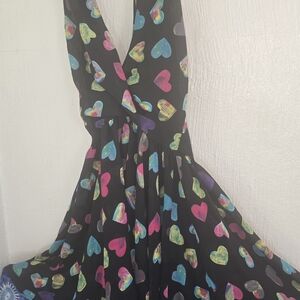 Colorful Heart Print Dress